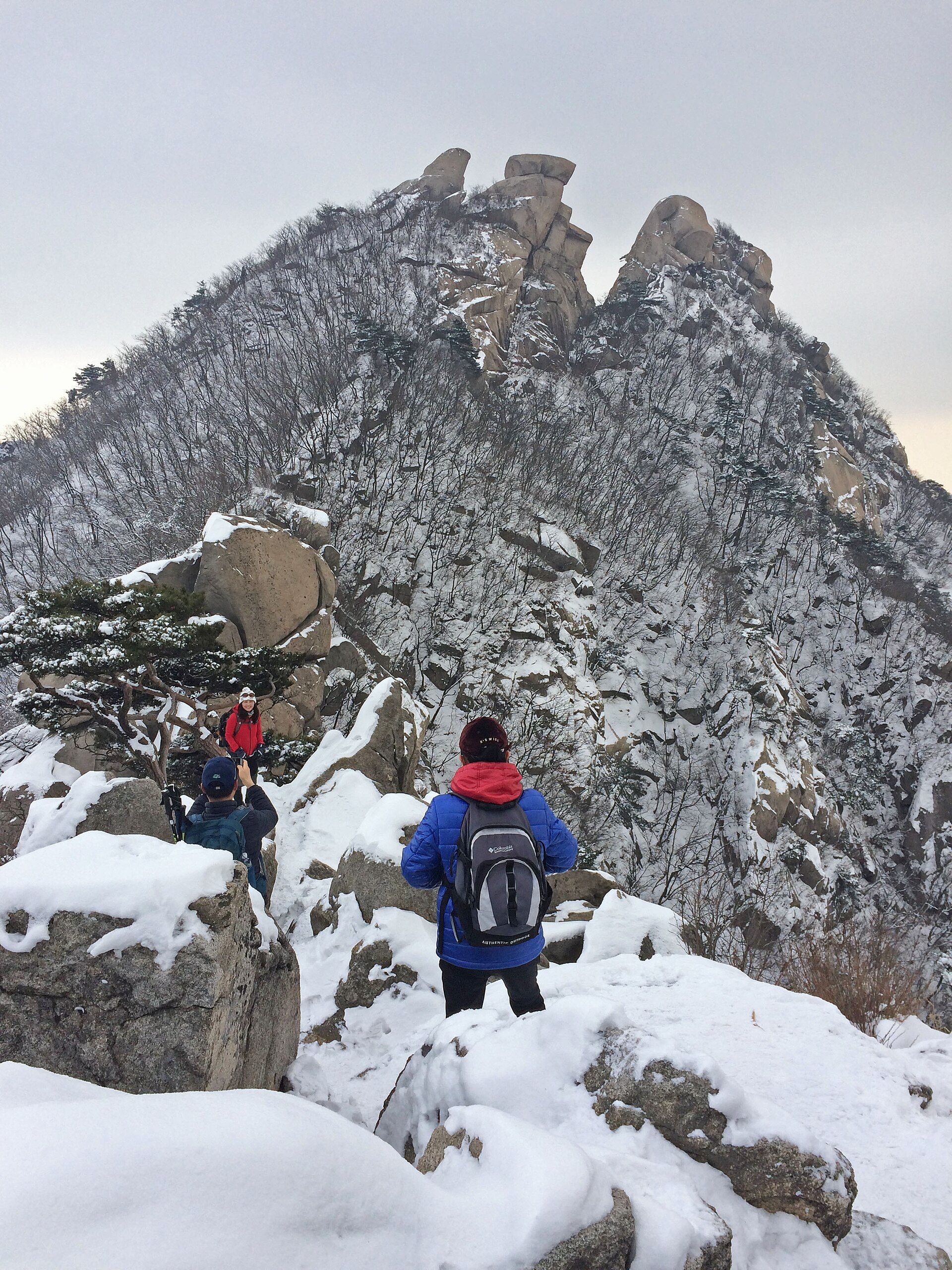 This photo was taken on a hiking trail in Bukhansan National Park.