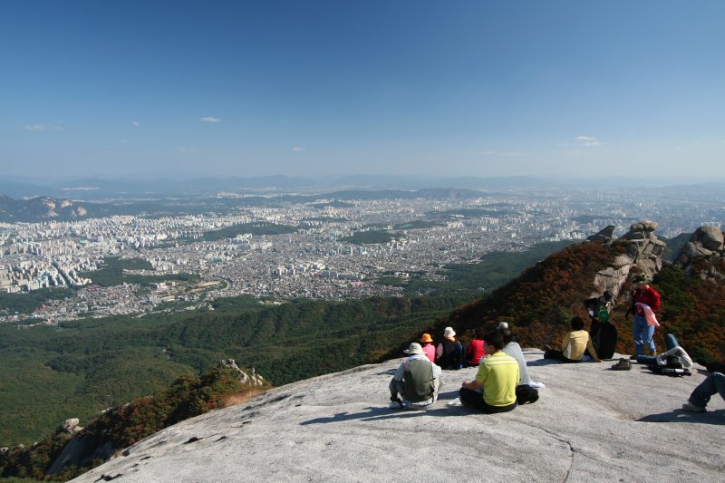 Bukhansan, mountain located on the north side of Seoul, South Korea.