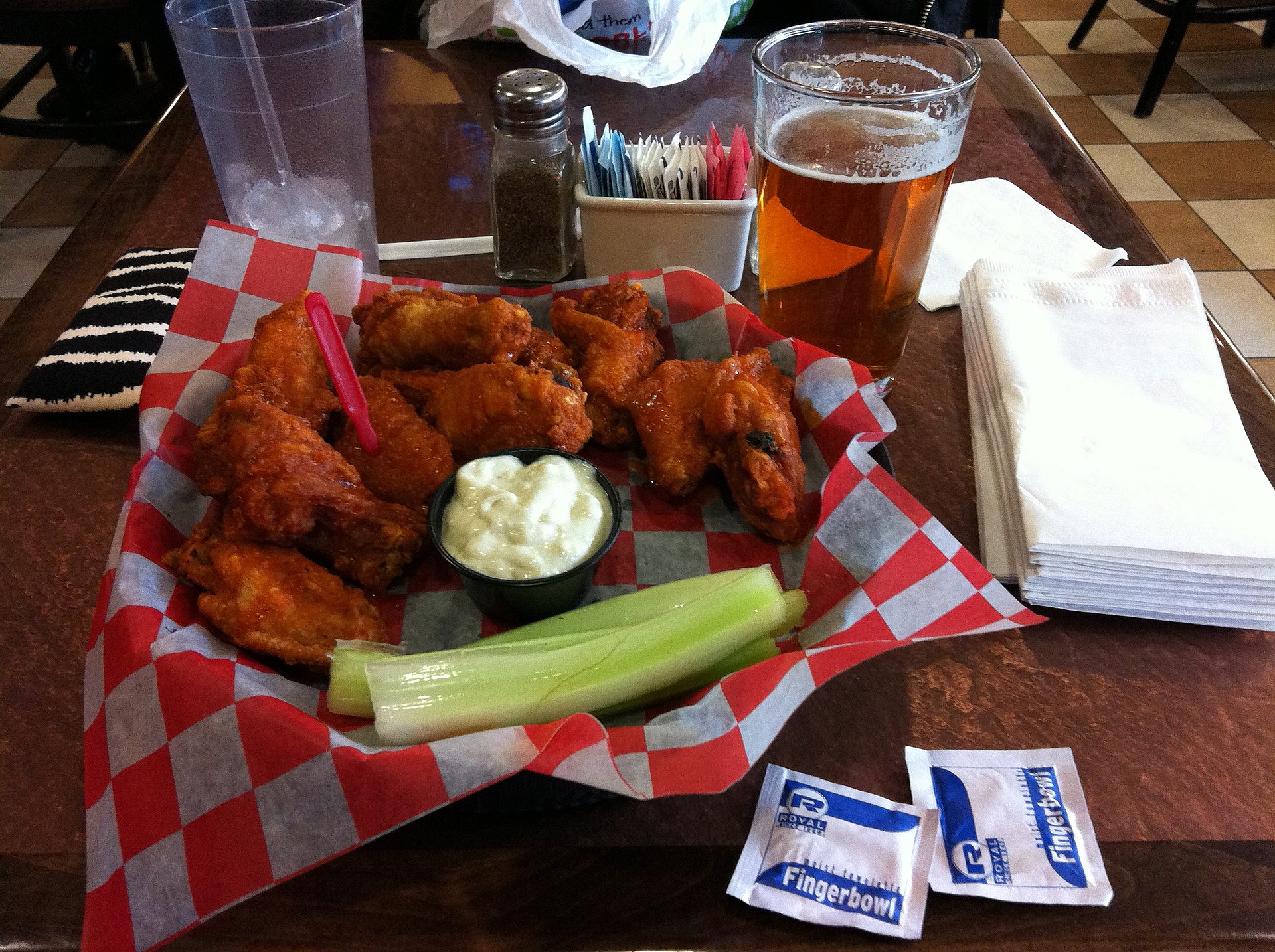 Buffalo Wings - Hot!, Chicken wings at Anchor Bar in Buffalo-Niagara Airport.