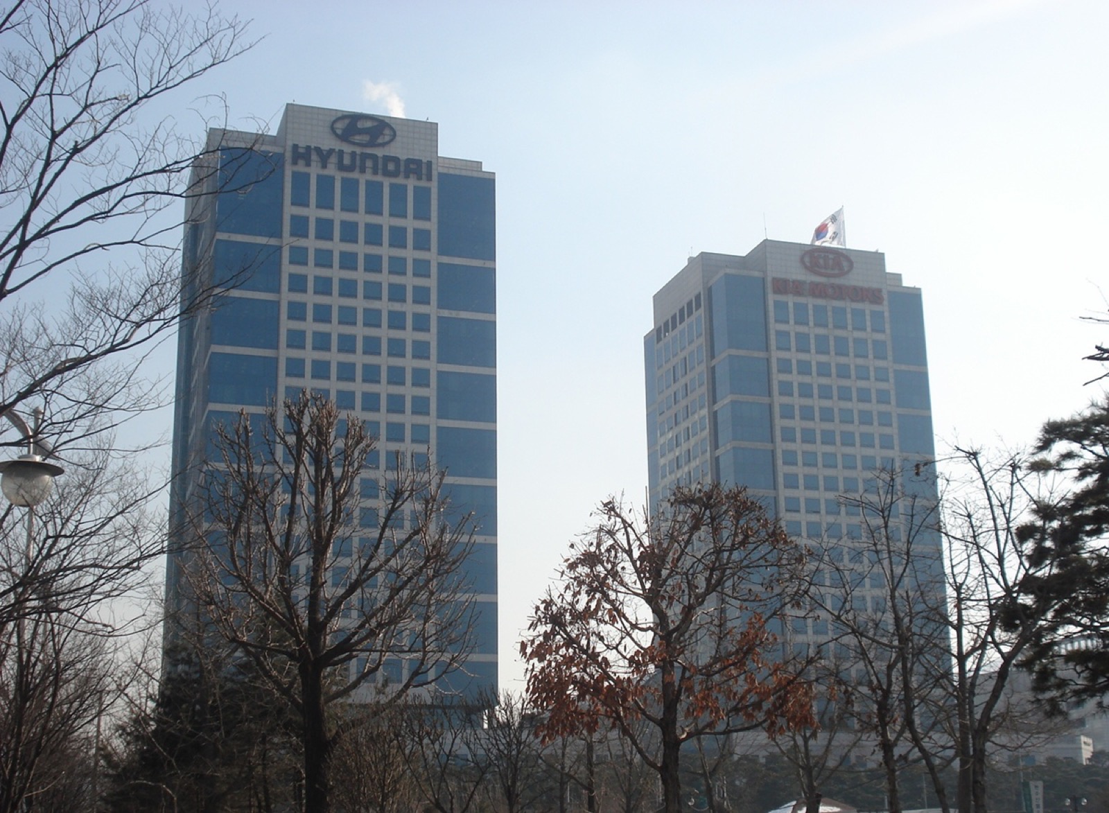 Hyundai Motor Group and Kia headquarters building in Seoul.