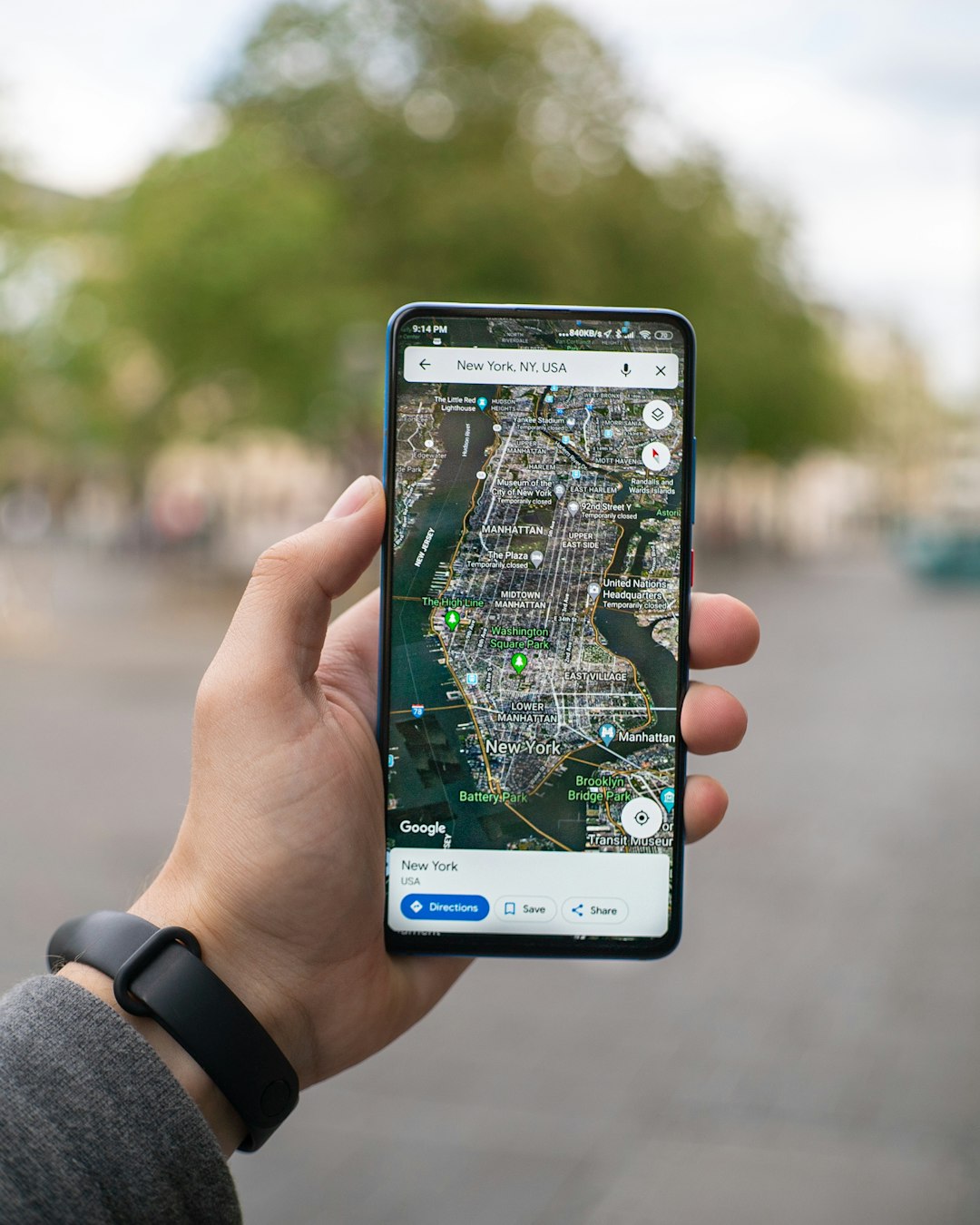 Google Maps app for Android - here showing New York City!