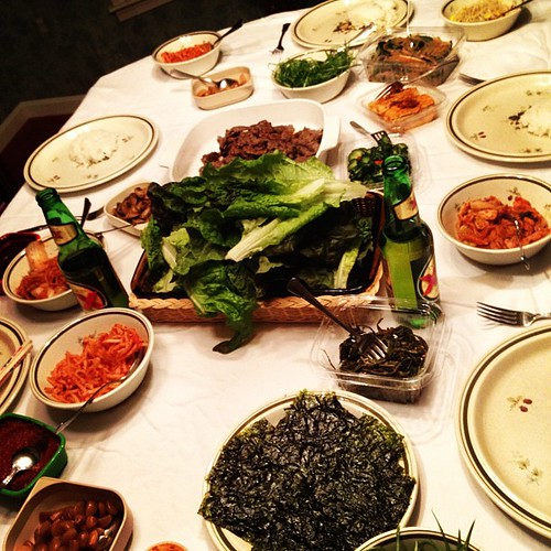Home cooked Korean BBQ feast