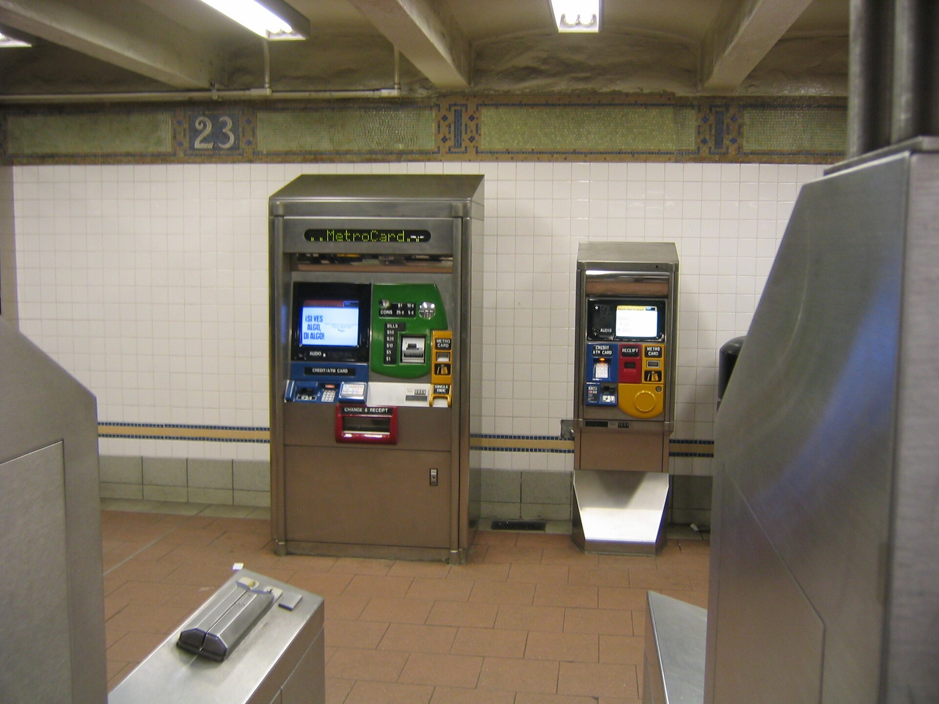 MetroCard Vending Machines (MVMs) like they are located in all New York City Subway stations.