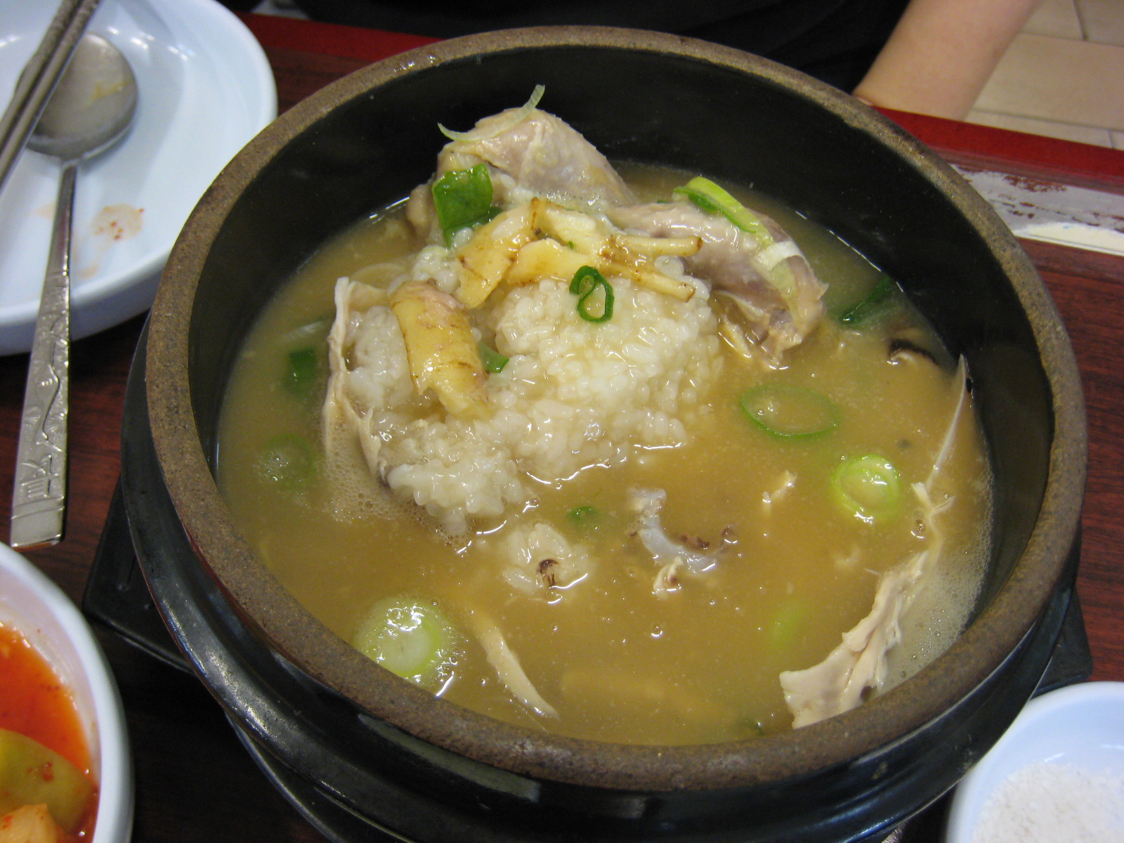 Samgyetang (chicken ginseng soup) and insamju (ginseng wine) in Korean cuisine