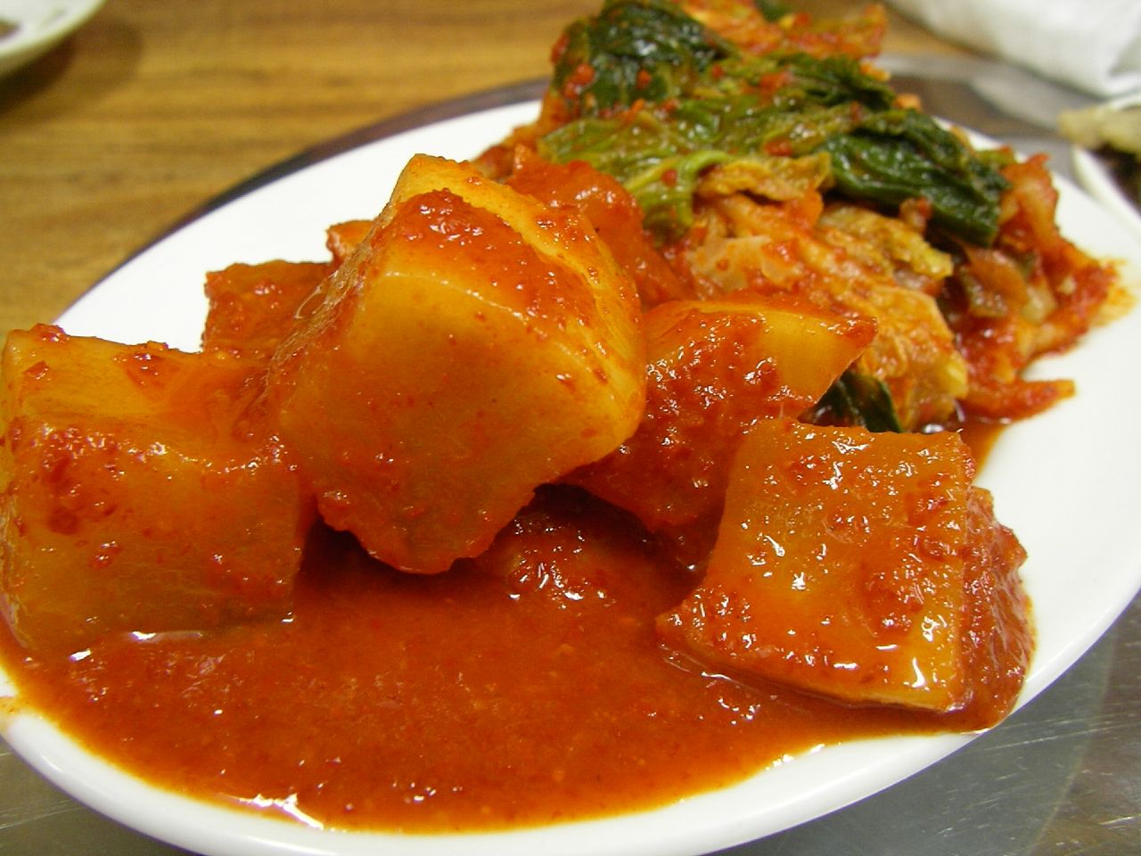 Ggakkugi, cubed radish kimchi in Korean cuisine