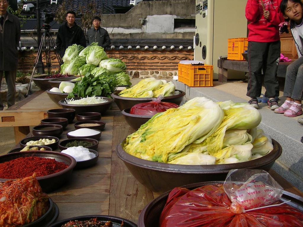 Gimjang, or preparation for making kimchi.