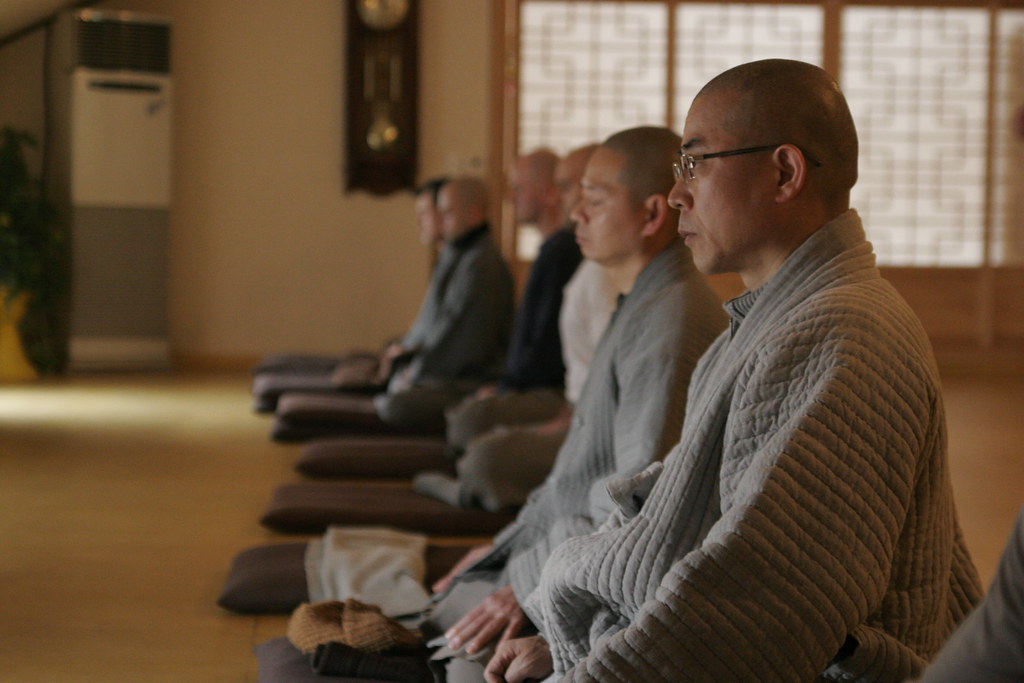 Temple Stay at Hwagyesa - Meditating