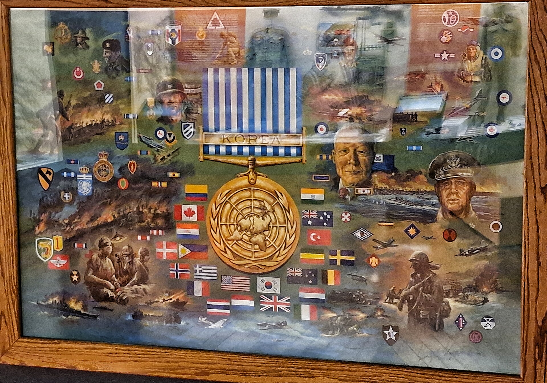 Poster with the UN forces at the War Memorial of Korea in Seoul