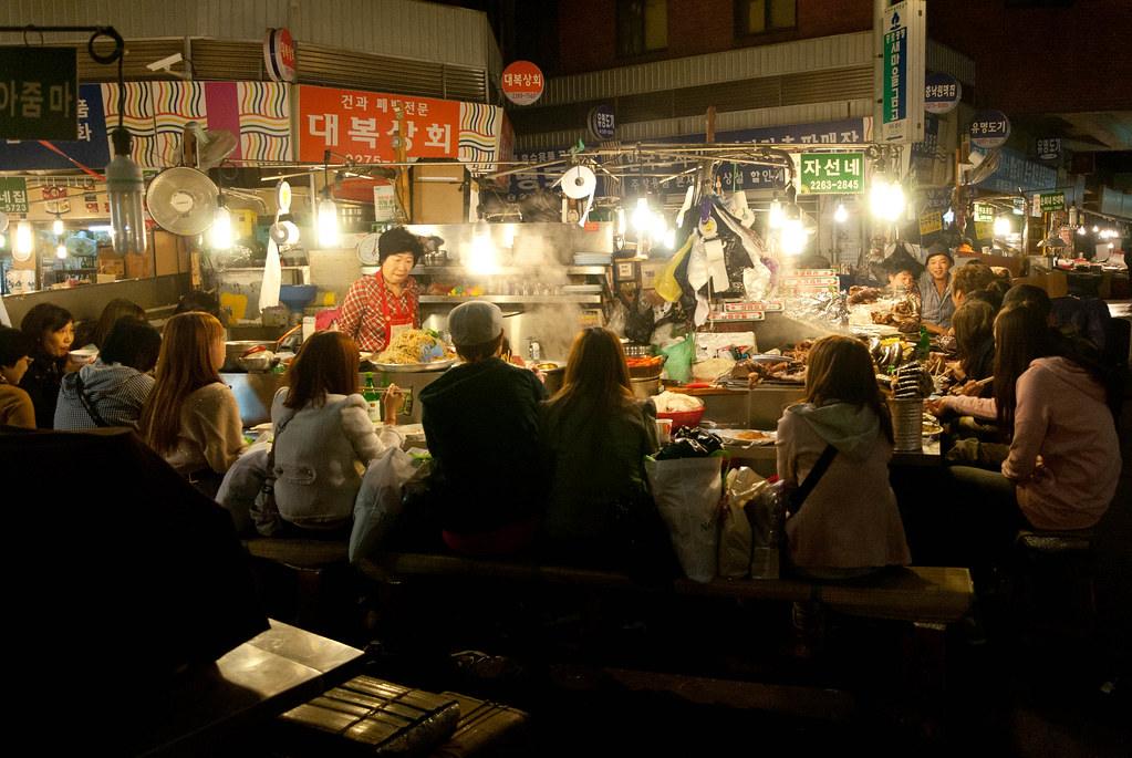 Food stalls in Gwangjang market