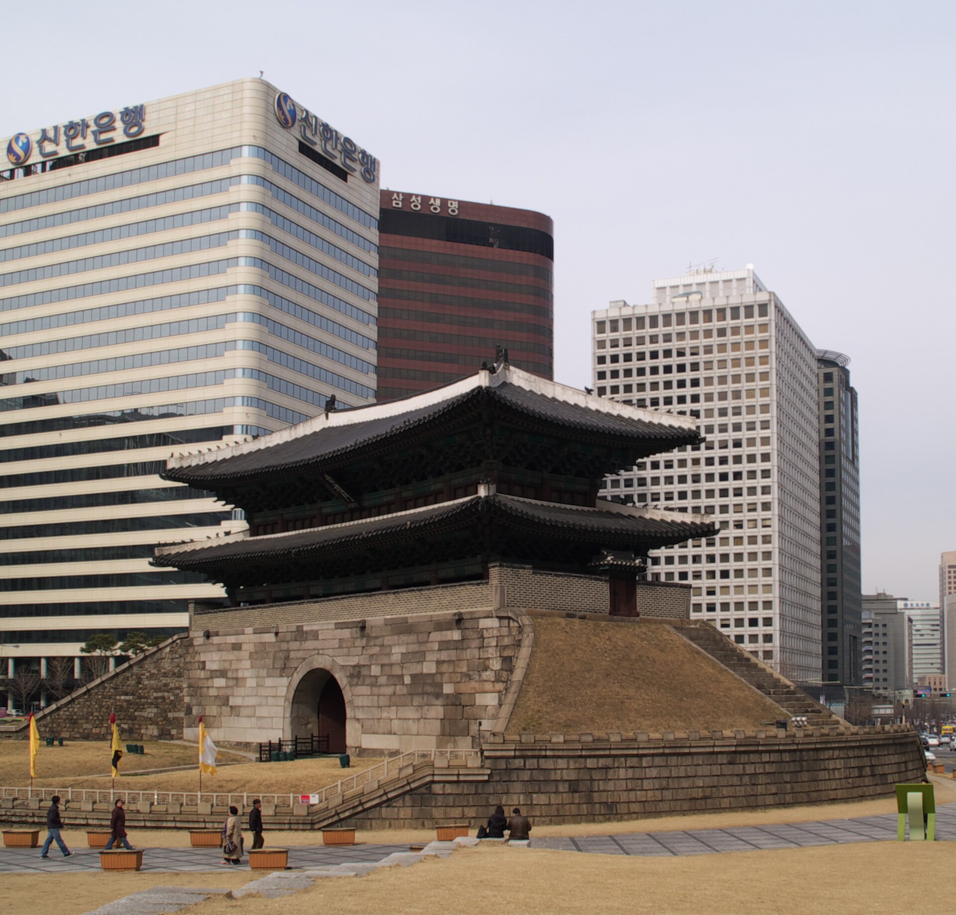Namdaemun, officially the Sungnyemun, is a historic pagoda-style gateway located in the center of Seoul, the capital of South Korea.