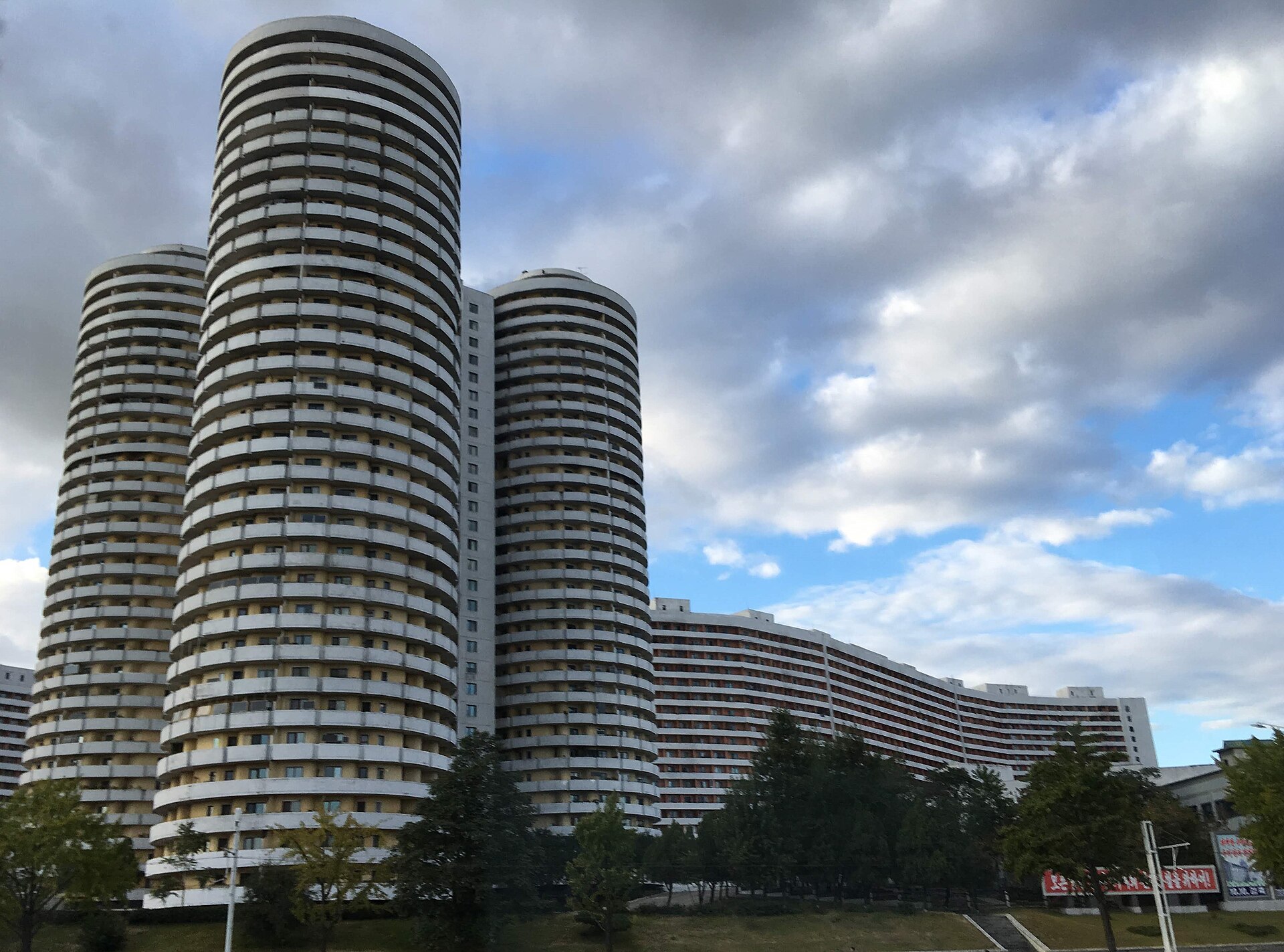 Building on Kwangbok Street in Pyongyang.