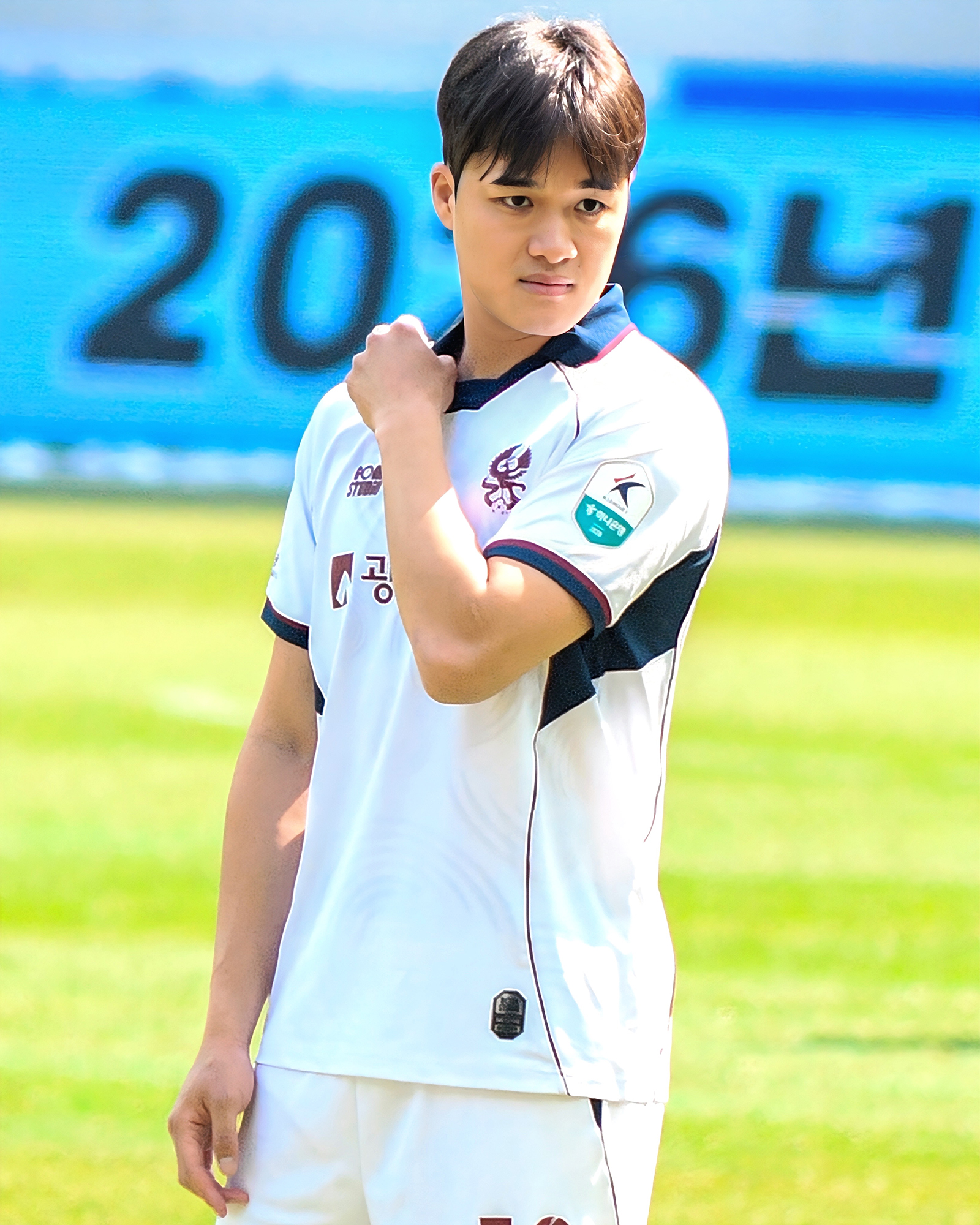 Park Jeong-in at the K League 1 FC Seoul vs Gwangju FC soccer match at the Seoul World Cup Stadium on March 22, 2026.